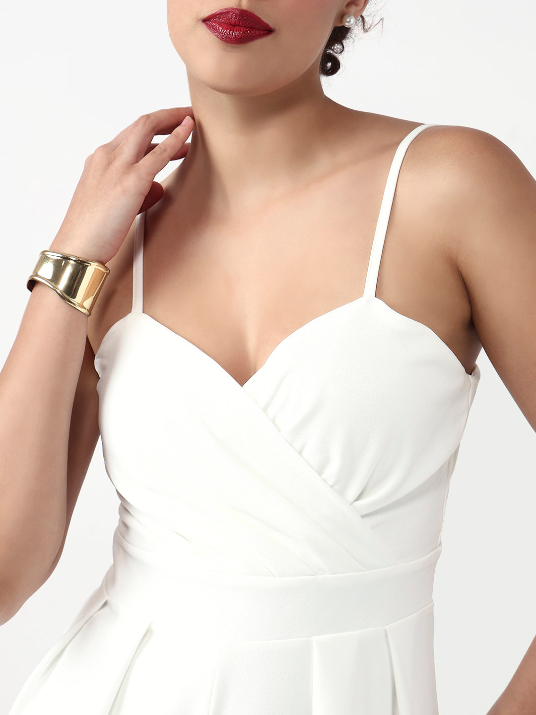 Effortless Grace: White Cotton Jumpsuit