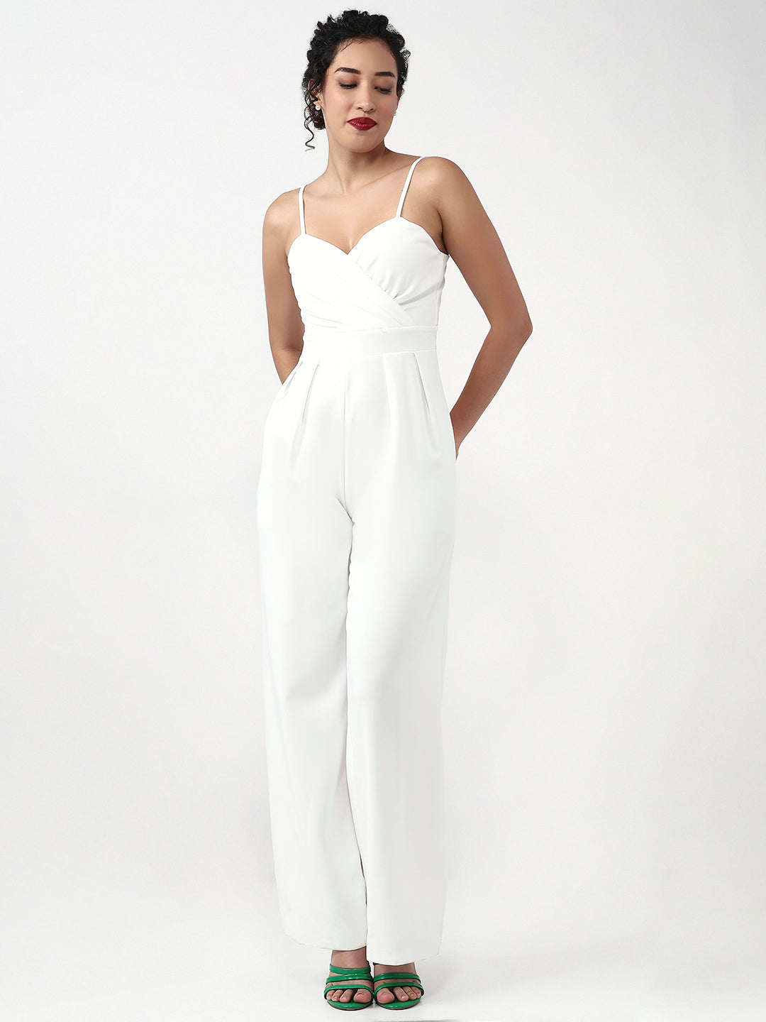 Effortless Grace: White Cotton Jumpsuit