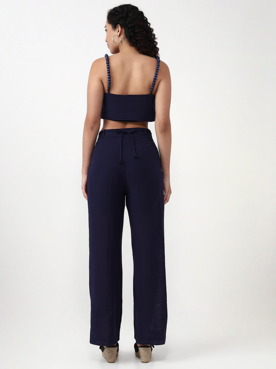 Breezy Blue: Cotton Cord Set with Braided Straps and braided belt