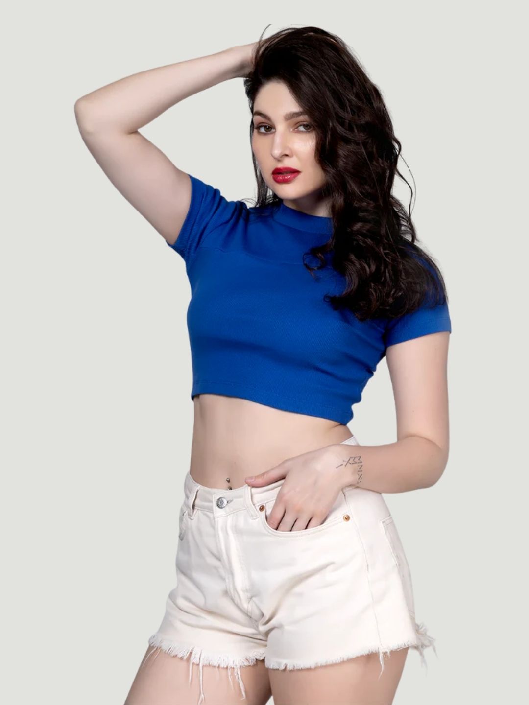 Party blue crop top