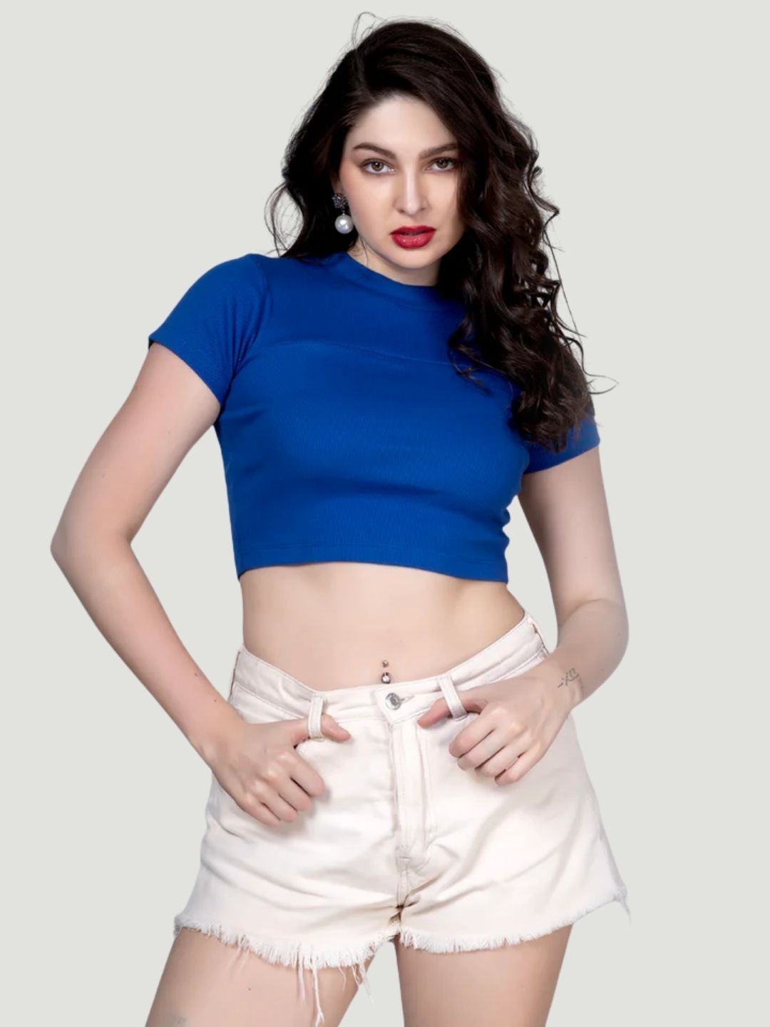 Party blue crop top