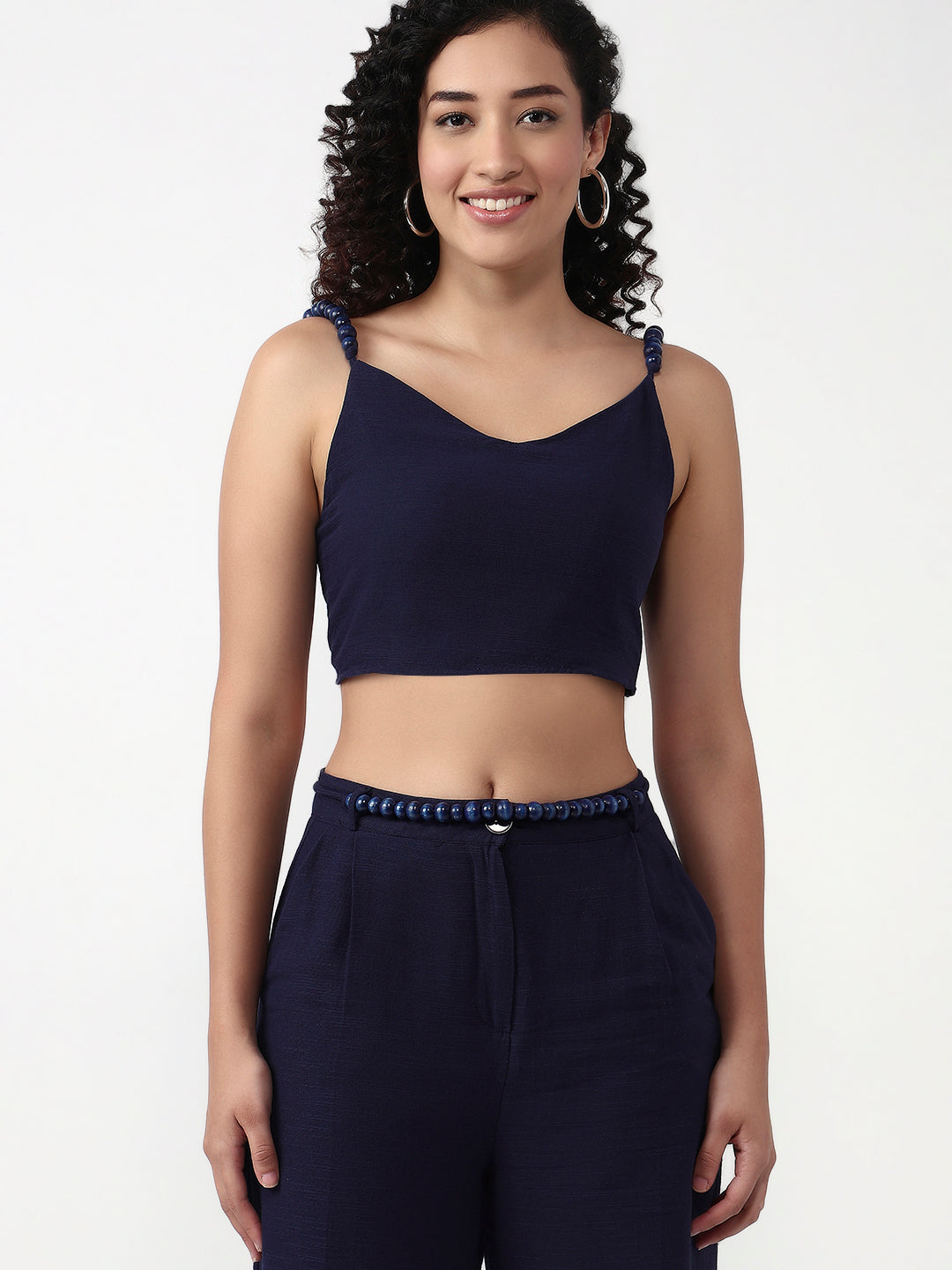 Breezy Blue: Cotton Cord Set with Braided Straps and braided belt