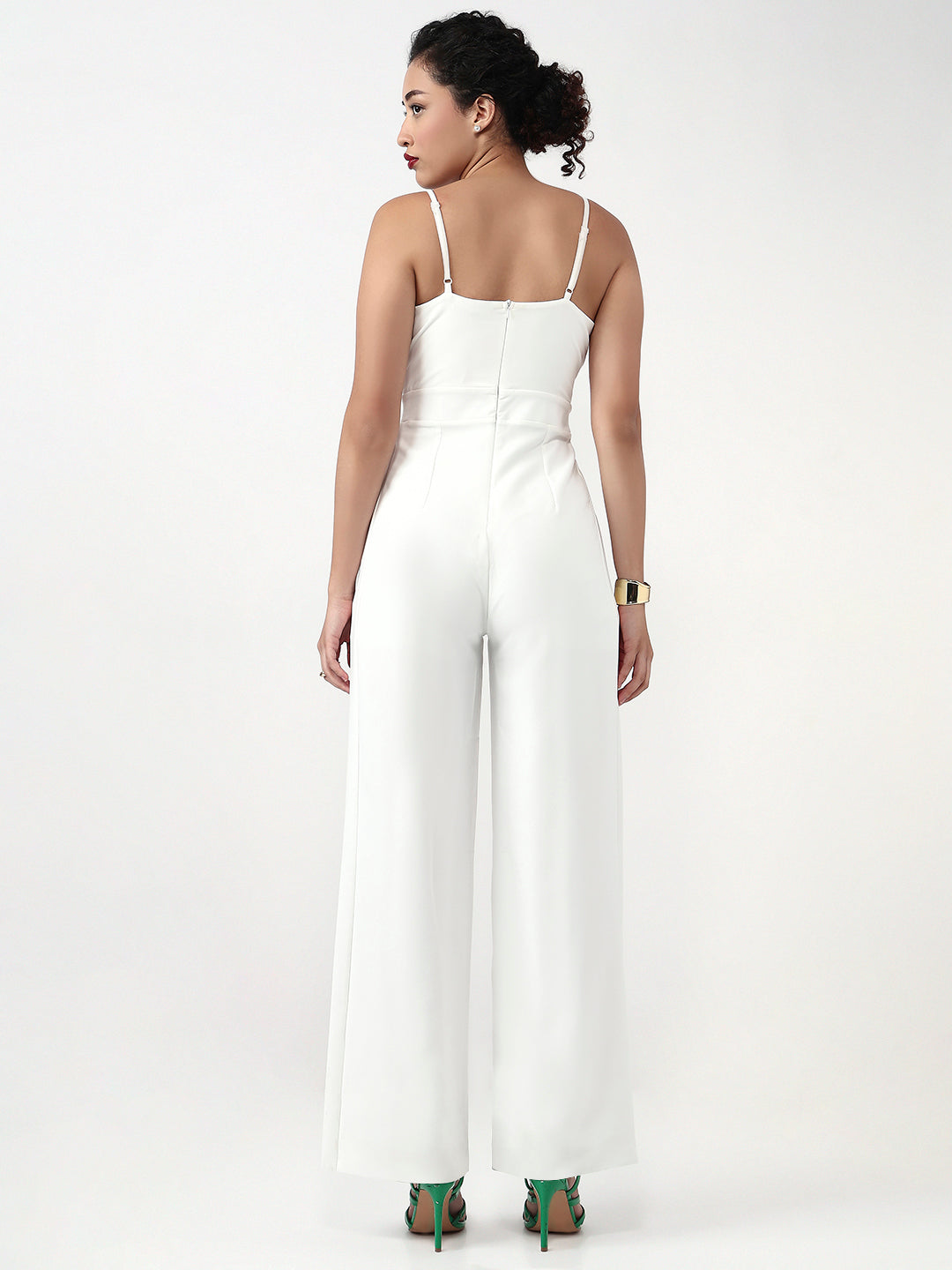Effortless Grace: White Cotton Jumpsuit