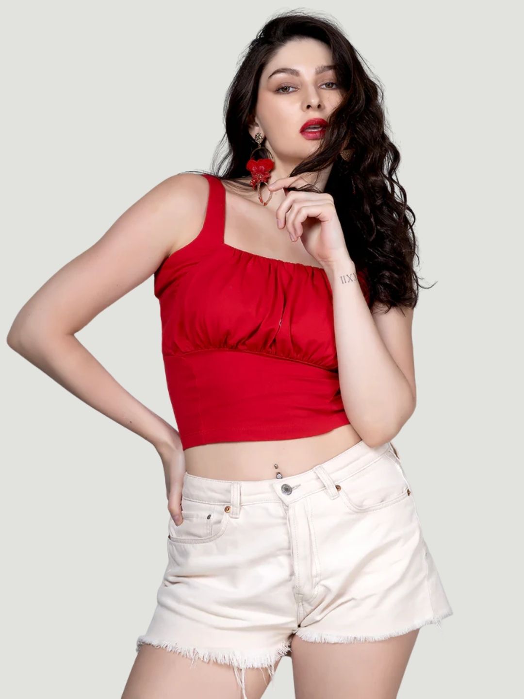 Bright Red Crop Top