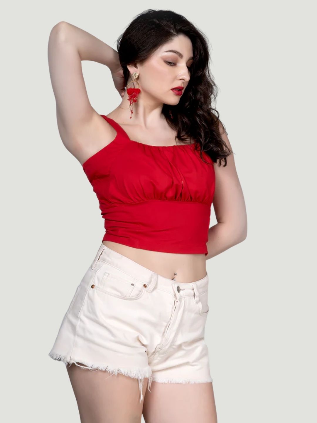 Bright Red Crop Top