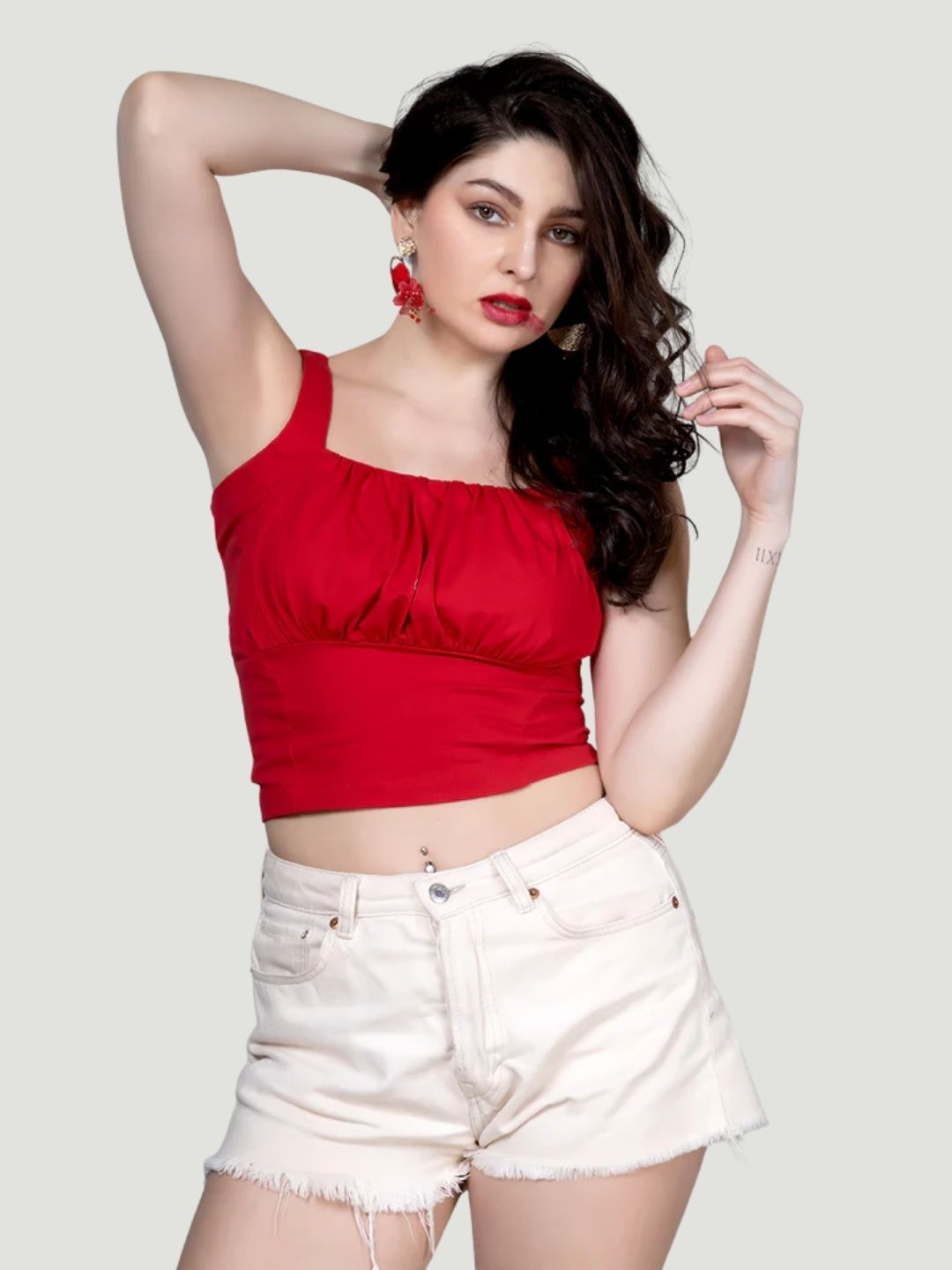 Bright Red Crop Top