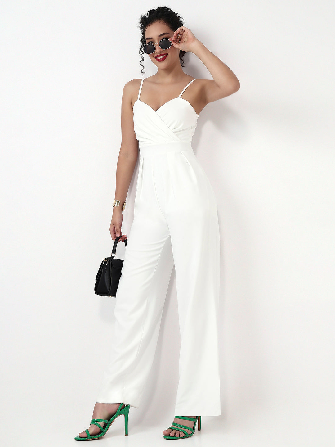 Effortless Grace: White Cotton Jumpsuit