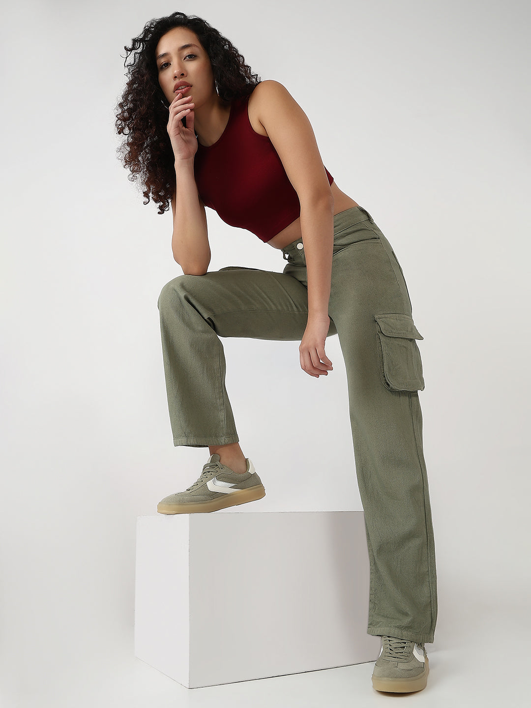 Army Green multipocketed cargo