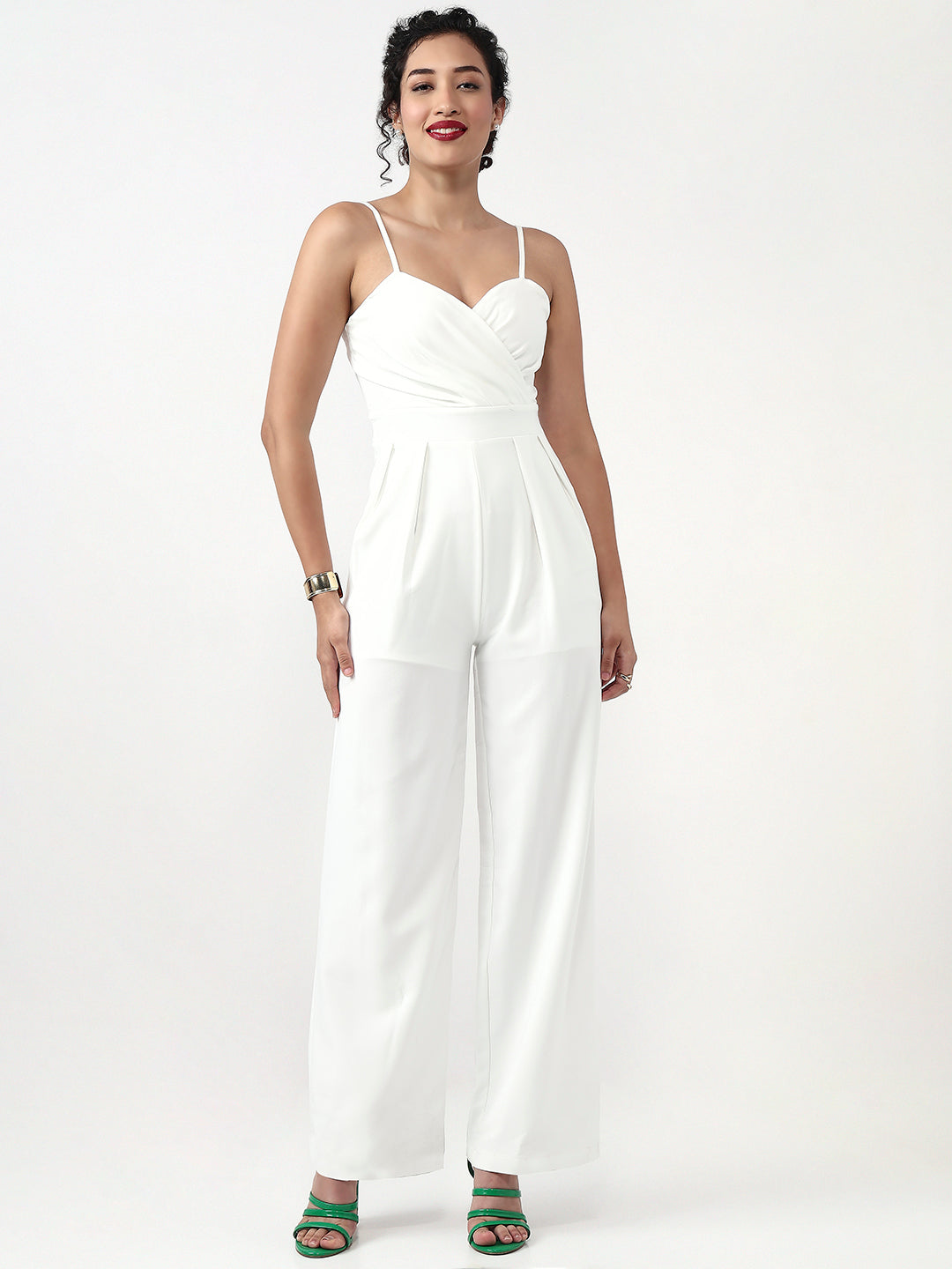 Effortless Grace: White Cotton Jumpsuit