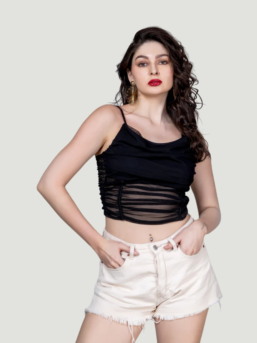 Black dream mesh top