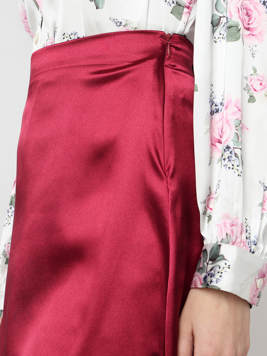 Berry Luxe Satin Skirt