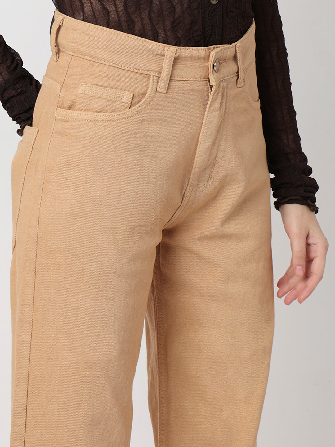 Straight leg Basic Khaki Cargo