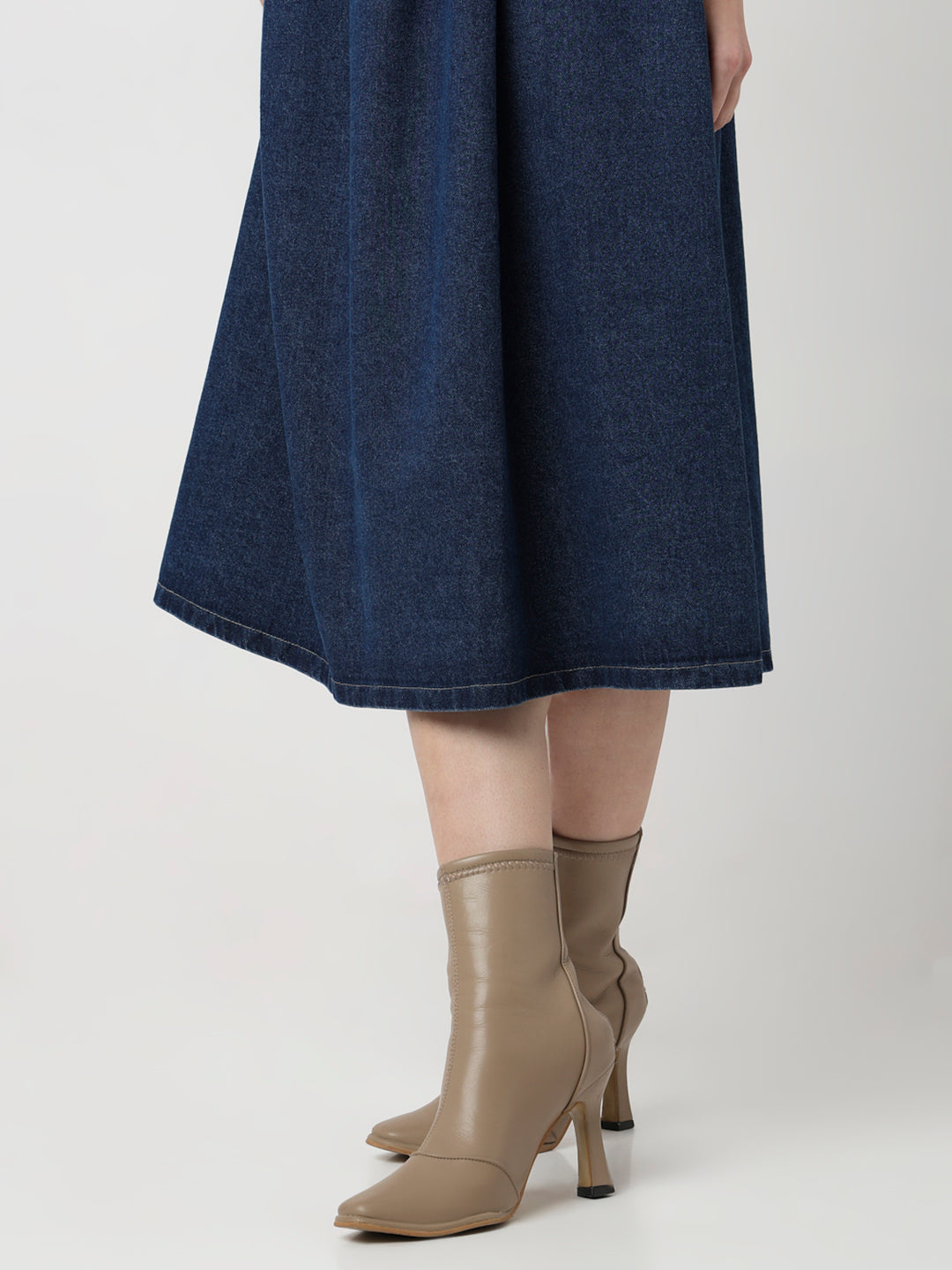 Indigo Denim Grace Belted Midi Dress