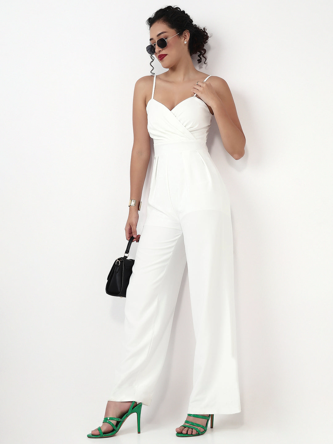 Effortless Grace: White Cotton Jumpsuit