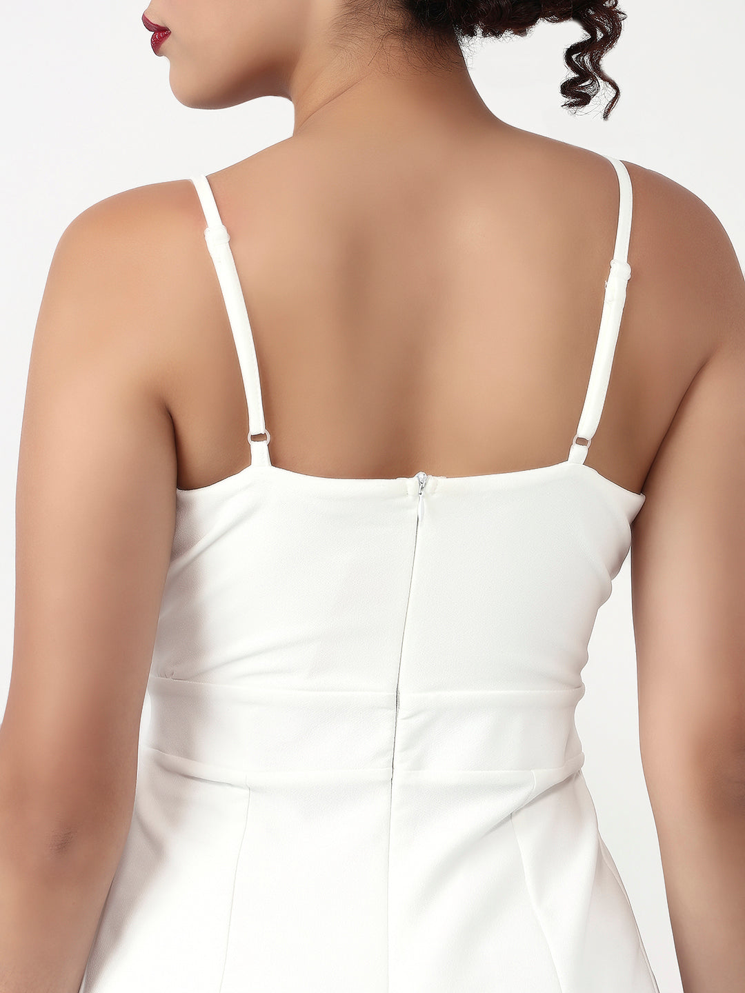 Effortless Grace: White Cotton Jumpsuit