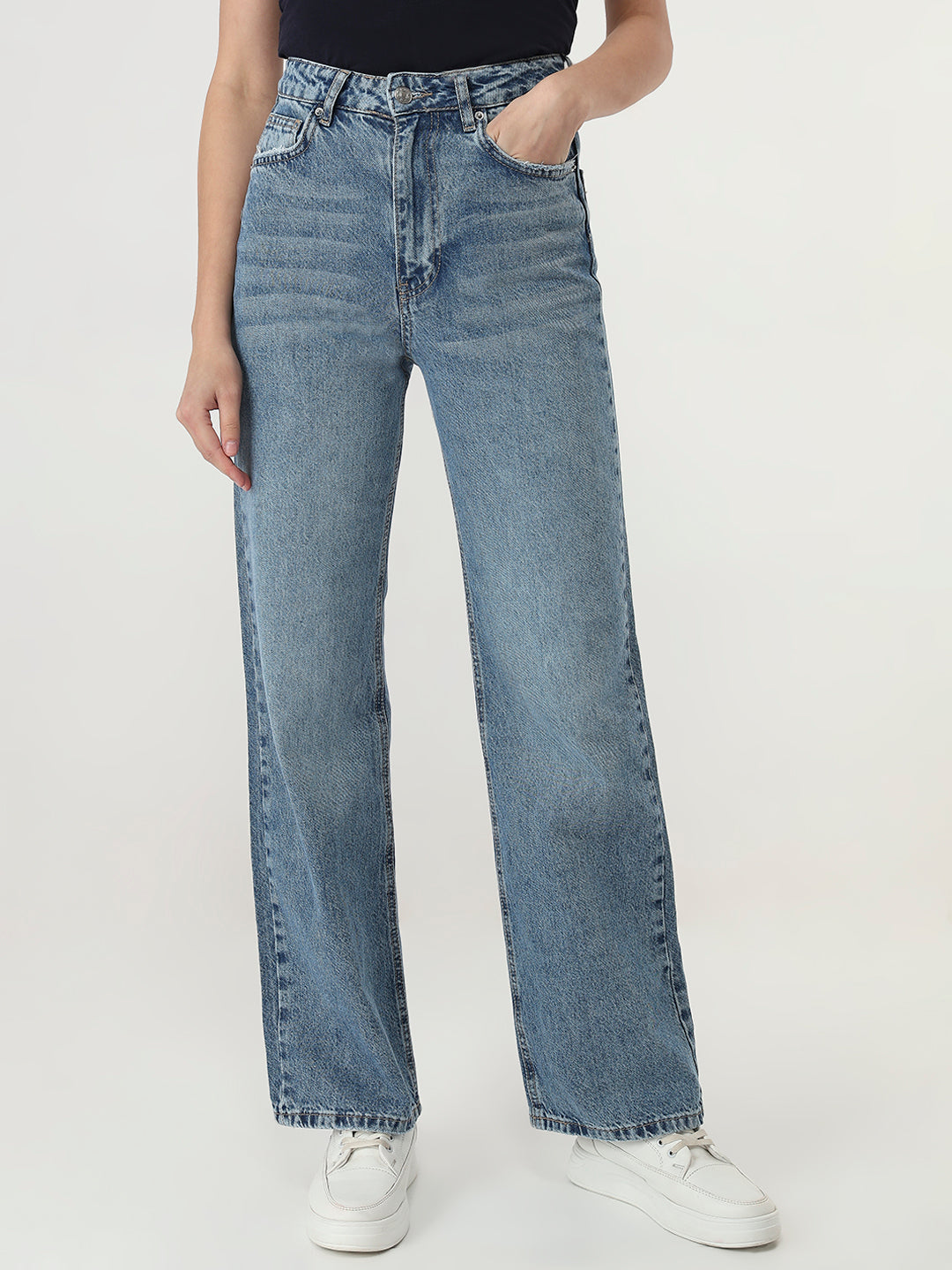 Classic High-Waisted Wide Leg Jeans