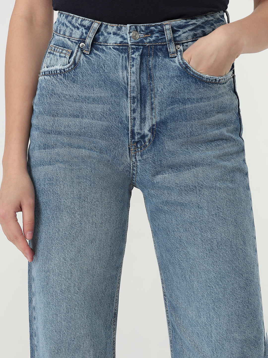Classic High-Waisted Wide Leg Jeans