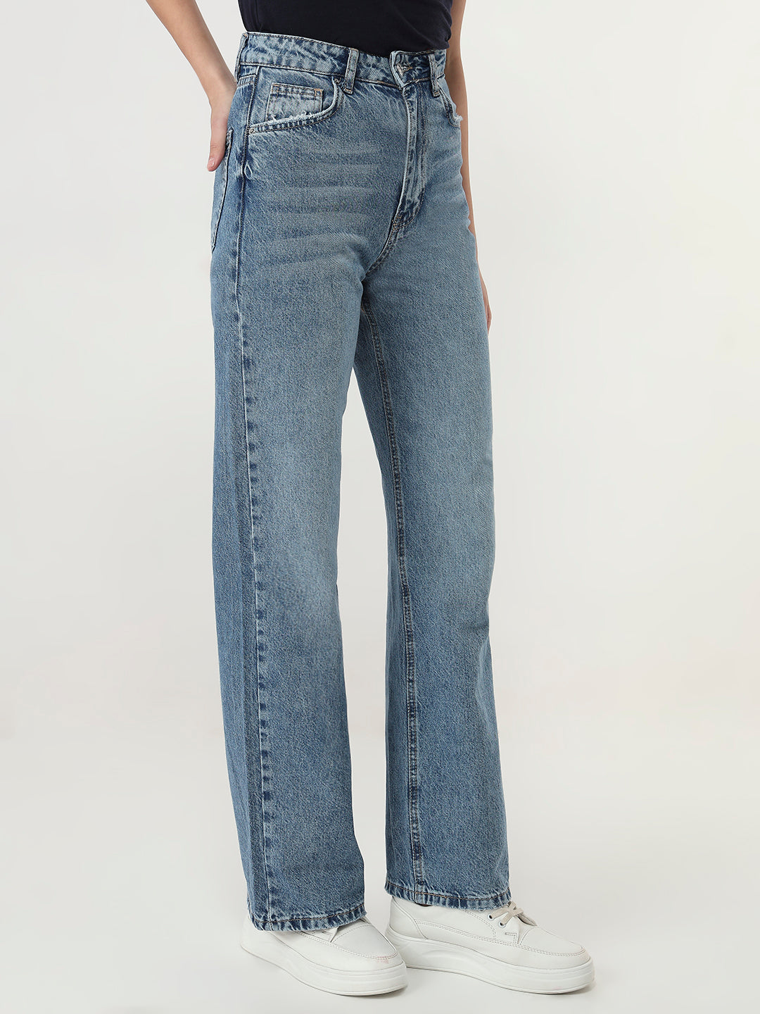 Classic High-Waisted Wide Leg Jeans