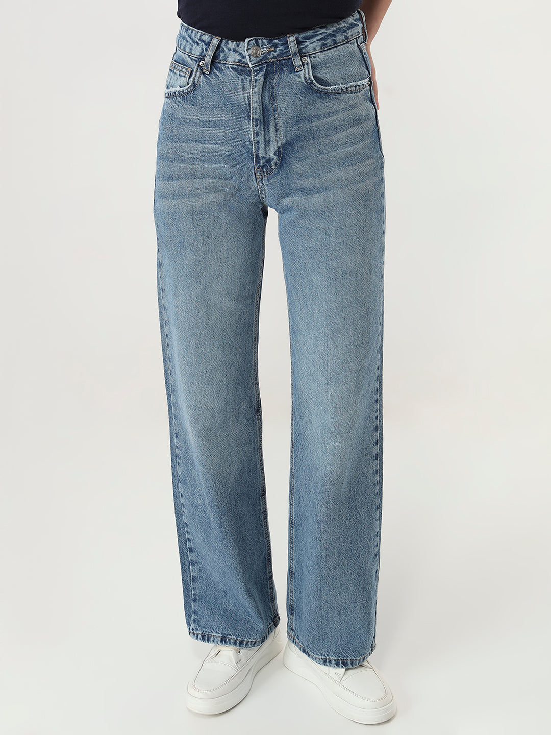 Classic High-Waisted Wide Leg Jeans