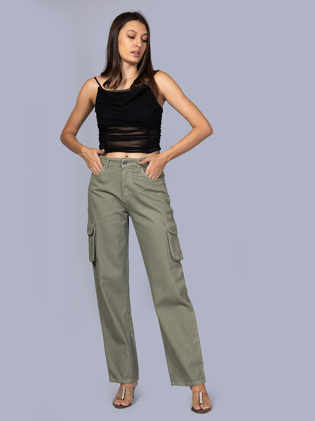 Army Green multipocketed cargo