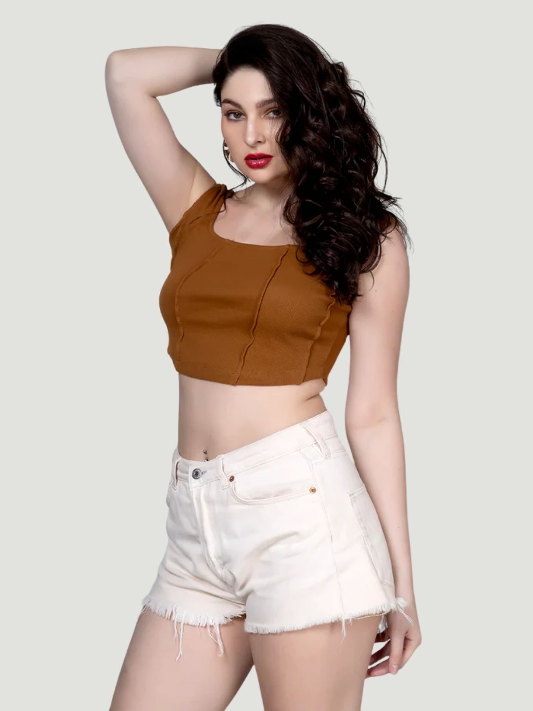 New brown corset party top