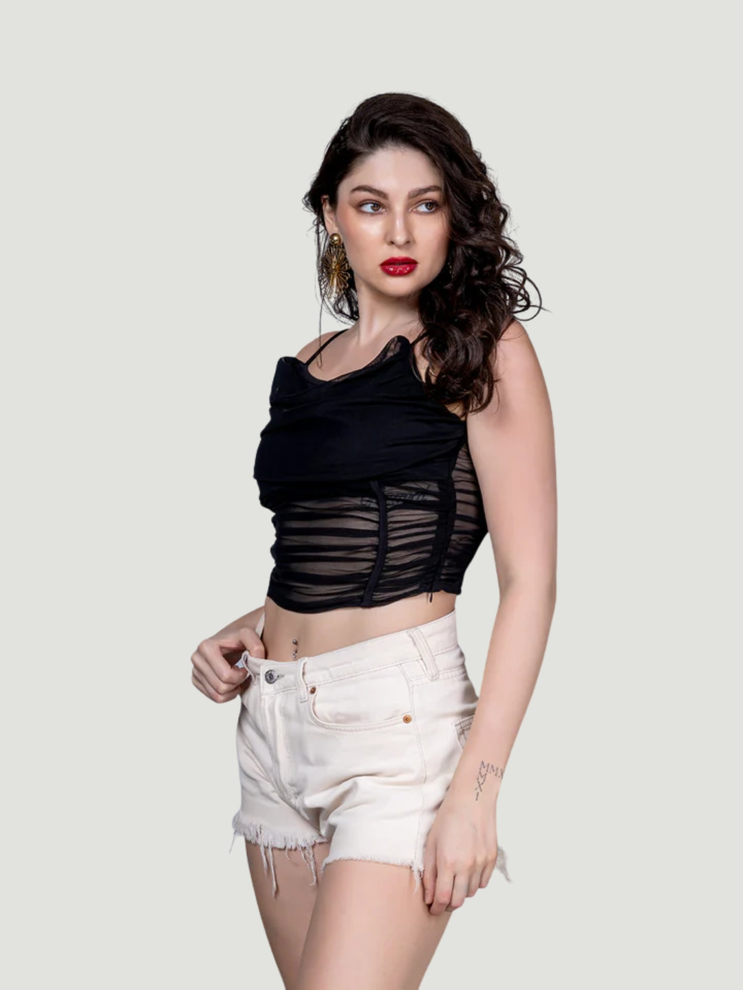 Black dream mesh top