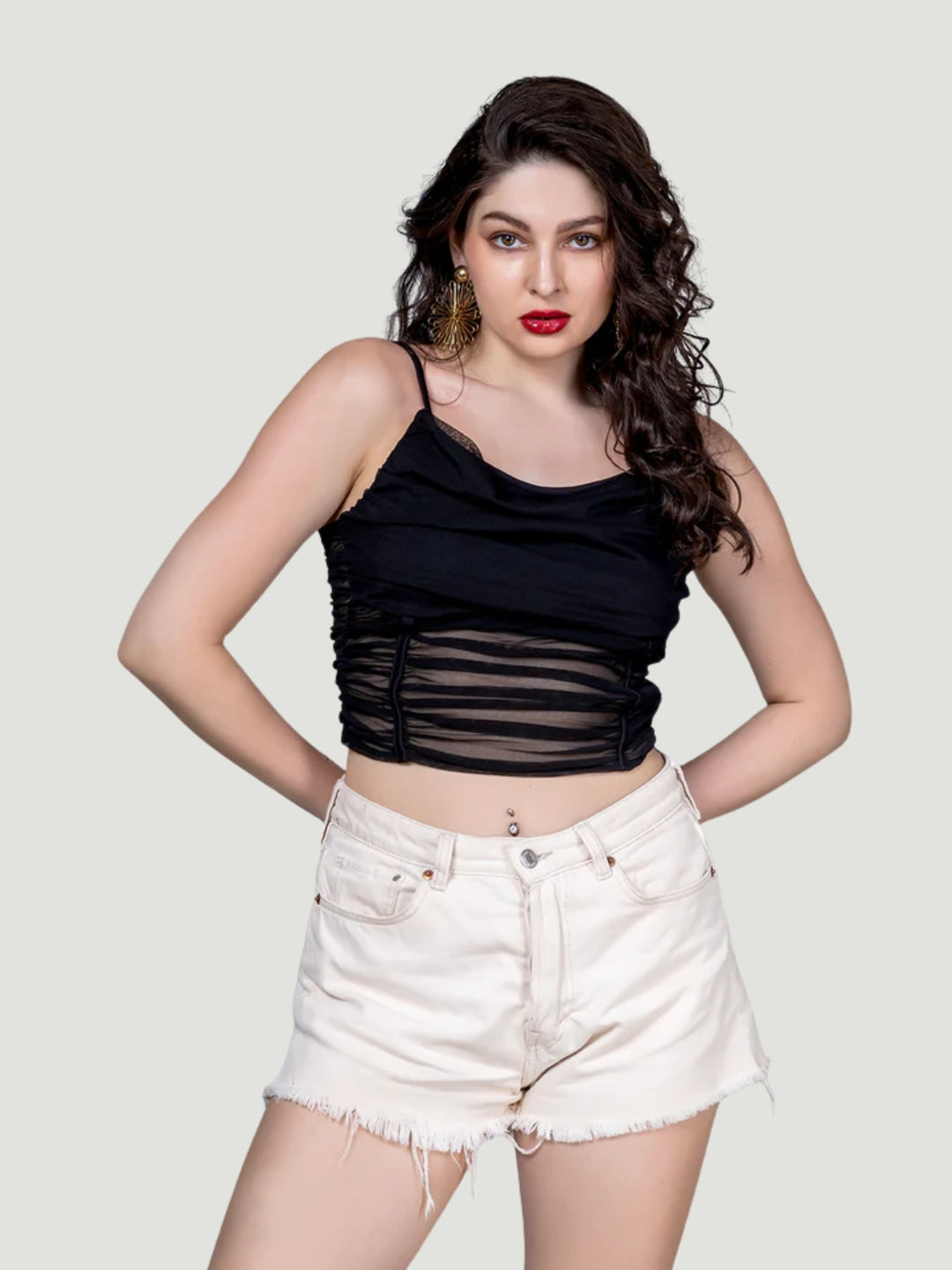 Black dream mesh top