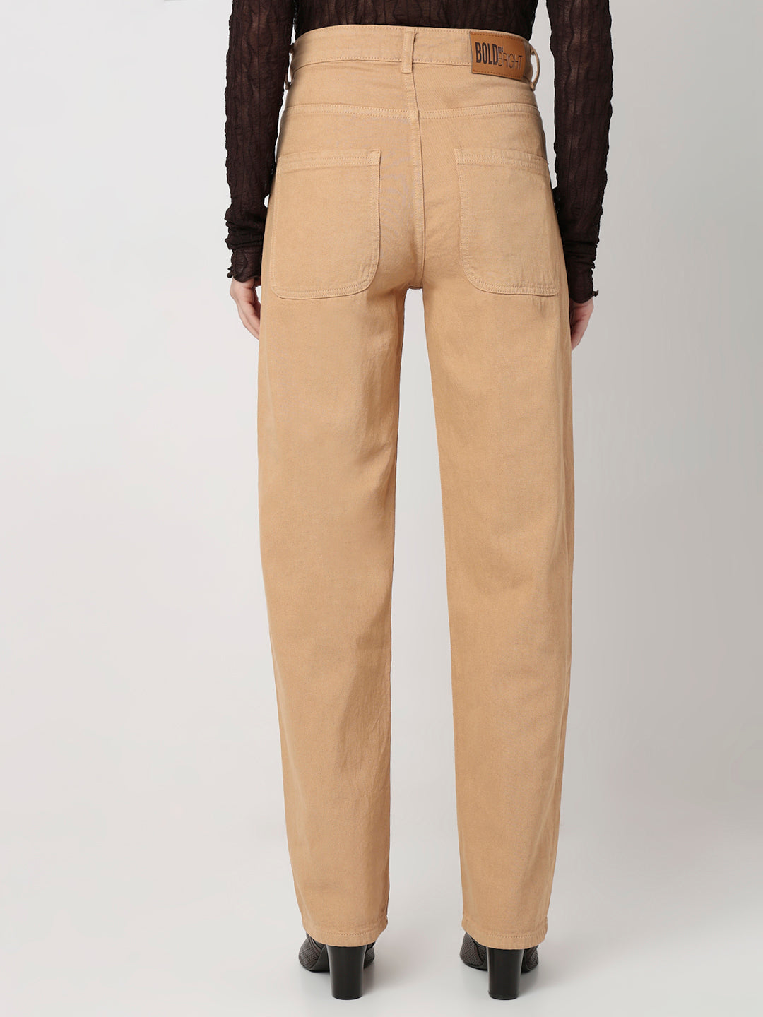 Straight leg Basic Khaki Cargo