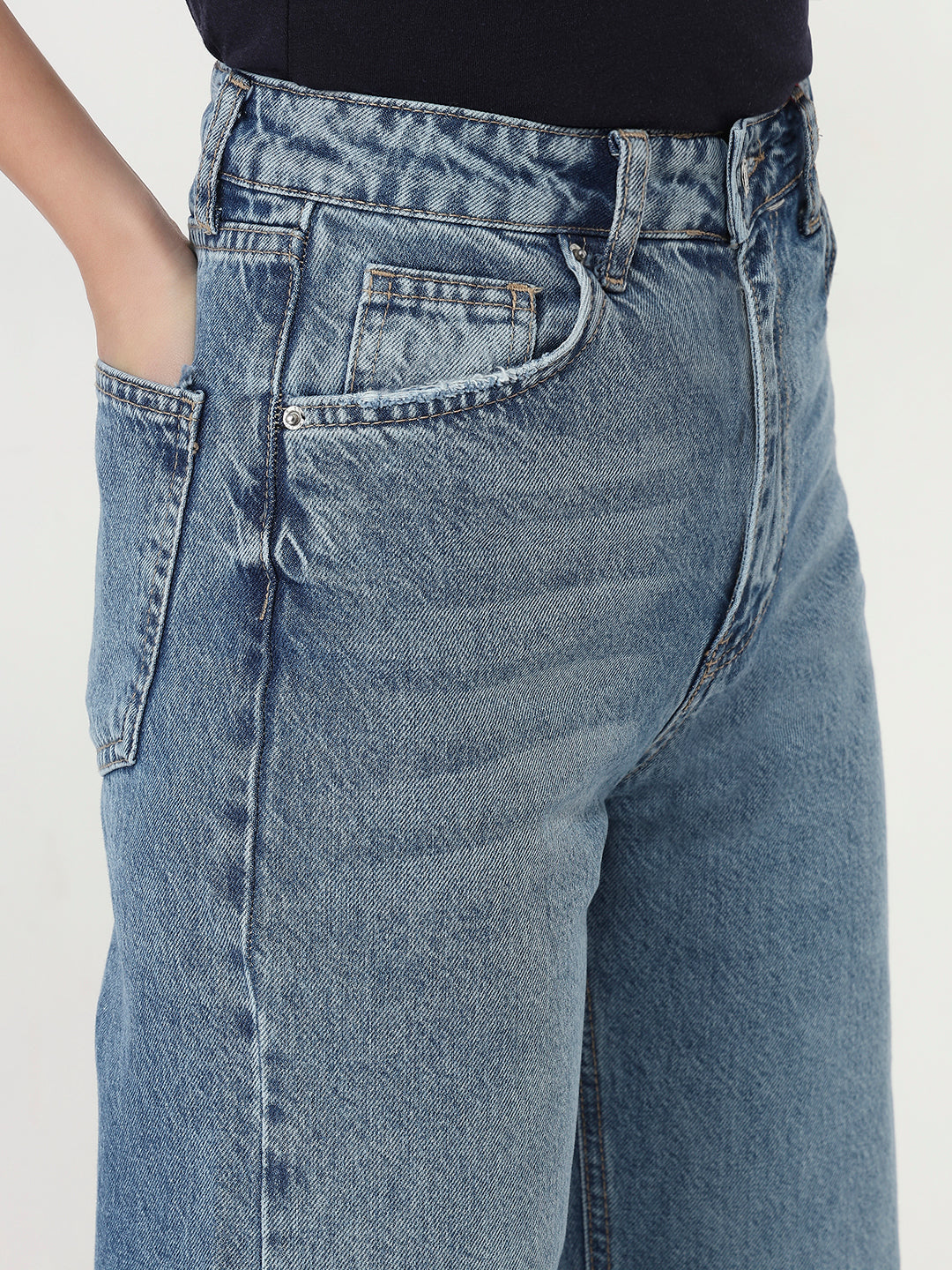 Classic High-Waisted Wide Leg Jeans