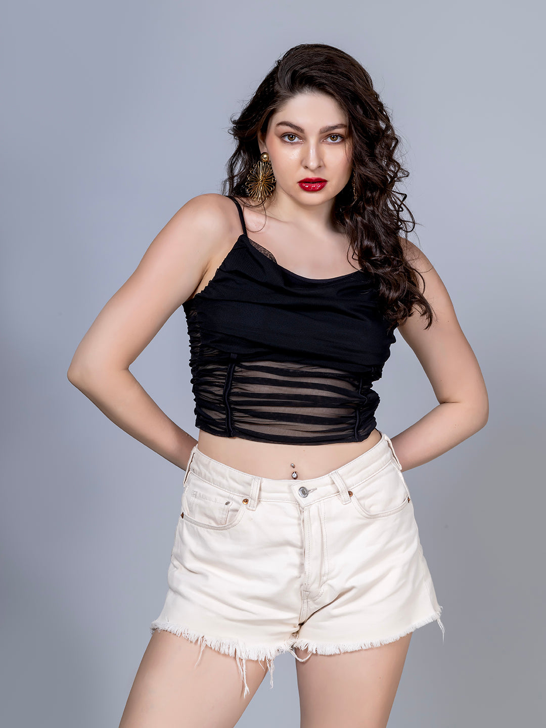 Black dream mesh top