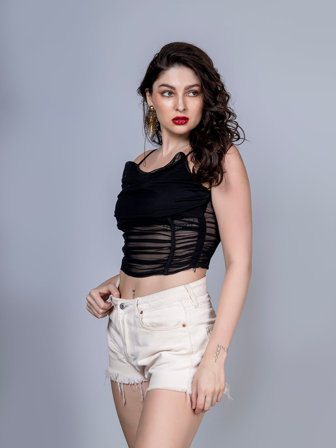 Black dream mesh top