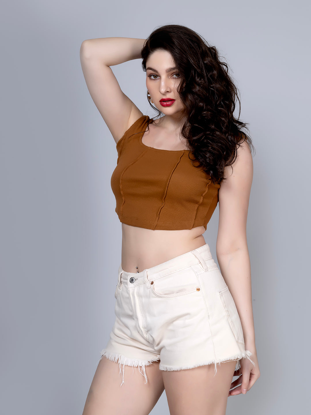 New brown corset party top
