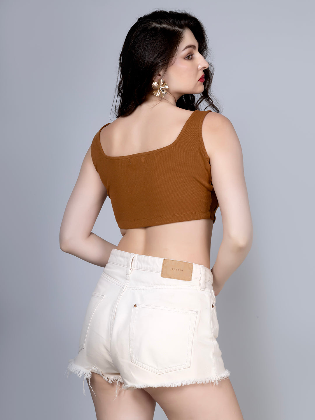 New brown corset party top