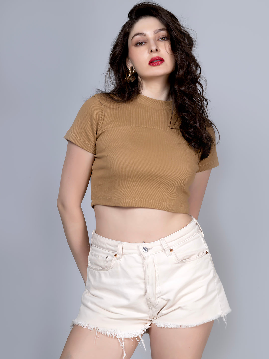 New brown crop top